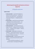 Medical Surgical Nursing NGN style Questions and Answers &NewLine;2026&sol;27 RN &NewLine; &NewLine;100 Questions and Answers