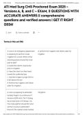 ATI Med Surg CMS Proctored Exam 2025 &ndash; Versions A&comma; B&comma; and C &ndash; EXAM&comma; &vert;&vert; QUESTIONS WITH ACCURATE ANSWERS &vert;&vert; comprehensive questions and verified answers &vert; GET IT RIGHT &vert;2026&excl;&NewLine;&NewLine;