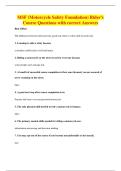 MSF &lpar;Motorcycle Safety Foundation&rpar; Rider's&NewLine;Course Questions with correct Answers