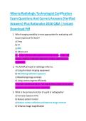 Alberta Radiologic Technologist Certification &NewLine;Exam Questions And Correct Answers &lpar;Verified &NewLine;Answers&rpar; Plus Rationales 2026 Q&A &vert; Instant &NewLine;Download Pdf