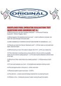 MARYLAND POOL OPERATOR EVALUATION TEST QUESTIONS AND ANSWERS SET 