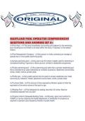 MARYLAND POOL OPERATOR COMPREHENSIVE QUESTIONS AND ANSWERS SET 