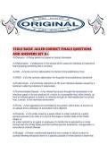 TCOLE BASIC JAILER CORRECT FINALS QUESTIONS AND ANSWERS SET