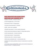 PAEA PEDIATRICS EOR EXAMS SCRIPT QUESTIONS AND ANSWERS SET