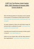 CLEET Cert Test Review &lpar;Latest Update &NewLine;2026 &sol; 2027&rpar; Questions & Answers 100&percnt; &NewLine;Correct &lbrace;Grade A&rcub;