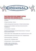 PAEA PEDIATRICS EOR CORRECT ACTUAL QUESTIONS AND ANSWERS SET