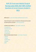 NUR 201 Final exam Medical Surgical &NewLine;Nursing Latest 2026&ndash;2027 100&percnt; Verified &NewLine;Questions & Correct Answers Graded A - &NewLine;WCU