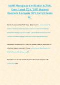 NAMS Menopause Certification ACTUAL Exam &lpar;Latest 2026 2027 Updates&rpar; Questions & Answers 100&percnt; Correct &lbrace;Grade A&rcub;  