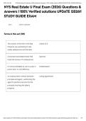NYS Real Estate U Final Exam &lpar;2026&rpar; Questions & Answers &vert; 100&percnt; Verified solutions UPDATE &vert;2026&excl;&excl; STUDY GUIDE EXAM&NewLine;&NewLine;