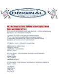 PATHO 3505 ACTUAL EXAMS SCRIPT QUESTIONS AND ANSWERS SET
