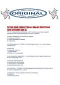 PATHO 3505 CORRECT FINAL EXAMS QUESTIONS AND ANSWERS SET 