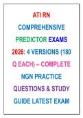 ATI RN Comprehensive Predictor Exam Retake 2026 &vert; Complete Nursing Study Bundle &plus; Practice Questions & Detailed Rationales