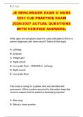JE BENCHMARK EXAM 2&sol; NURS &NewLine;3251 CJE PRACTICE EXAM &NewLine;2026&sol;2027 ACTUAL QUESTIONS &NewLine;WITH VERIFIED ANSWERS&period;