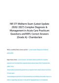 NR 571 Midterm Exam &lpar;Latest Update &NewLine;2026&sol; 2027&rpar; Complex Diagnosis & &NewLine;Management in Acute Care Practicum &NewLine;Questions and100&percnt; Correct Answers &NewLine;&lbrack;Grade A&rsqb;&ndash; Chamberlain