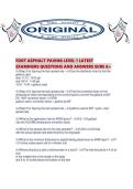 FDOT ASPHALT PAVING LEVEL 1 LATEST EXAMINERS QUESTIONS AND ANSWERS SURE