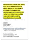 Florida Embalmer Licensing Exam Newest &NewLine;&lpar;2025 - 2026 Update&rpar; From Real Past &NewLine;Papers Questions &ndash; A Set Of 100 Most &NewLine;Common Exam Frequently Tested &NewLine;Questions And Answers In Details 100&percnt; &NewLine;Verified Exam Highly Recommendable &NewLine;Grade A&plus; &lpar;Verified Answers&rpar; 