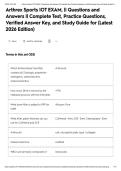 Arthrex Sports IOT EXAM&comma; &vert;&vert; Questions and Answers &vert;&vert; Complete Test&comma; Practice Questions&comma; Verified Answer Key&comma; and Study Guide for &lpar;Latest 2026 Edition&rpar;&NewLine;&NewLine;