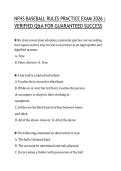 NFHS BASEBALL RULES PRACTICE EXAM 2026 &vert; &NewLine;VERIFIED Q&A FOR GUARANTEED SUCCESS