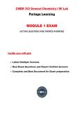 CHEM 103 Module 1 Exam &lpar;2 Versions&comma; Latest-2026&sol;2027&rpar; &sol; CHEM103 Module 1 Exam &sol; CHEM 103 General Chemistry I Module 1 Exam 1&colon; General Chemistry I w&sol;Lab&colon; Portage Learning &vert;100&percnt; Verified and Correct Q & A&vert;