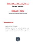 CHEM 103 Module 3 Exam &lpar;2 Versions&comma; Latest-2026&sol;2027&rpar; &sol; CHEM103 Module 3 Exam &sol; CHEM 103 General Chemistry I Module 3 Exam 3&colon; General Chemistry I w&sol;Lab&colon; Portage Learning &vert;100&percnt; Verified and Correct Q & A&vert;