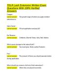 TDLR Lash Extension Written Exam Questions With 100- Verified Answers&period;docx&NewLine;&NewLine;