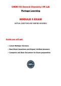 CHEM 103 Module 5 Exam &lpar;2 Versions&comma; Latest-2026&sol;2027&rpar; &sol; CHEM103 Module 5 Exam &sol; CHEM 103 General Chemistry I Module 5 Exam 5&colon; General Chemistry I w&sol;Lab&colon; Portage Learning &vert;100&percnt; Verified and Correct Q & A&vert;