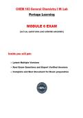 CHEM 103 Module 6 Exam &lpar;2 Versions&comma; Latest-2026&sol;2027&rpar; &sol; CHEM103 Module 6 Exam &sol; CHEM 103 General Chemistry I Module 6 Exam 6&colon; General Chemistry I w&sol;Lab&colon; Portage Learning &vert;100&percnt; Verified and Correct Q & A&vert;