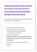 Certified Diabetes Educator &lpar;CDE&rpar; Certification &NewLine;Exam Practice Test Questions And Correct &NewLine;Answers &lpar;Verified Answers&rpar; Plus Rationales &NewLine;2026 Q&A &vert; Instant Download Pdf