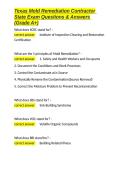 Texas Mold Remediation Contractor State Exam Questions & Answers &lpar;Grade A&plus;&rpar;&period;docx&NewLine;&NewLine;