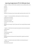 Learning Assignments ETX 10 Ultimate Exam
