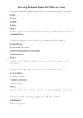 Learning Behavior Specialist Ultimate Exam