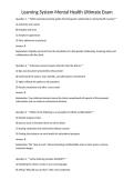 Learning System Mental Health Ultimate Exam
