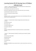 Learning System RN 30 Nursing Care of Children Ultimate Exam