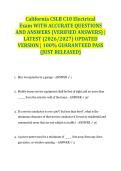 California CSLB C10 Electrical Exam WITH ACCURATE QUESTIONS AND ANSWERS &lpar;VERIFIED ANSWERS&rpar; &vert; LATEST &lpar;2026&sol;2027&rpar; UPDATED VERSION &vert; 100&percnt; GUARANTEED PASS &lbrace;JUST RELEASED&rcub;