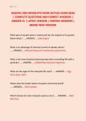 AQUATIC AND MOSQUITO EXAM &lpar;ACTUAL EXAM 2026&rpar; &NewLine;&vert; COMPLETE QUESTIONS AND CORRECT ANSWERS &vert; &NewLine;GRADED A&plus; &vert; LATEST VERSION &vert; VERIFIED ANSWERS &vert; &NewLine;BRAND NEW VERSION&excl;