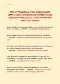 APPA CEFP FINAL EXAM STUDY GUIDE 2026&sol;2027 &NewLine;COMPLETE QUESTIONS BANK AND CORRECT DETAILED &NewLine;ANSWERS WITH RATIONALES &vert;&vert; 100&percnt; GUARANTEED &NewLine;PASS LATEST VERSION