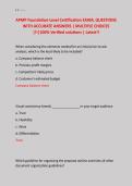 APMP Foundation-Level Certification EXAM&comma; QUESTIONS &NewLine;WITH ACCURATE ANSWERS &vert; MULTIPLE CHOICES &NewLine;&vert;&excl;&excl;&vert;100&percnt; Verified solutions &vert; Latest&excl;&excl;