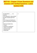 MGT103 - Chapter 3 Exam Questions and&NewLine;Answers with Verified Solutions &vert; Latest&NewLine;Updated 2026