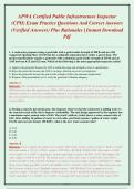 APWA Certified Public Infrastructure Inspector&NewLine;&lpar;CPII&rpar; Exam Practice Questions And Correct Answers&NewLine;&lpar;Verified Answers&rpar; Plus Rationales 