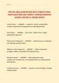 PPN 201 FINAL EXAM REVIEW WITH COMPLETE REAL &NewLine;EXAM QUESTIONS AND CORRECT VERIFIED ANSWERS&sol; &NewLine;ALREADY GRADED A&plus; &lpar;BRAND NEW&excl;&excl;&rpar;