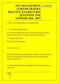 NYC MANAGEMENT &NewLine;AUDITOR TRAINEE &NewLine;PRACTICE EXAMINATION &NewLine;QUESTIONS AND &NewLine;ANSWERS 2026 - 2027 