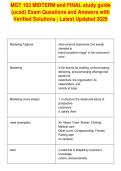 MGT 103 MIDTERM and FINAL study guide&NewLine;&lpar;ucsd&rpar; Exam Questions and Answers with&NewLine;Verified Solutions &vert; Latest Updated 2026