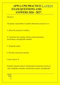 APWA CPII PRACTICE &NewLine;EXAM QUESTIONS AND &NewLine;ANSWERS 2026 - 2027