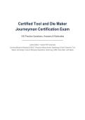 Certified Tool and Die Maker Journeyman Certification Exam&NewLine;Practice Questions&comma; Answers & Rationales&NewLine;