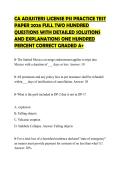 CA ADJUSTERS LICENSE PSI PRACTICE TEST&NewLine;PAPER 2026 FULL TWO HUNDRED&NewLine;QUESTIONS WITH DETAILED SOLUTIONS&NewLine;AND EXPLANATIONS ONE HUNDRED&NewLine;PERCENT CORRECT GRADED A&plus;