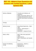 MGT 103 - Midterm Exam Questions and&NewLine;Answers with Verified Solutions &vert; Latest&NewLine;Updated 2026&NewLine;