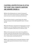 CALIFORNIA ADJUSTER PSI EXAM 50 ACTUAL&NewLine;TEST SCRIPT 2026 COMPLETE QUESTIONS&NewLine;AND ANSWERS GRADED A&plus;