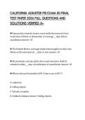 CALIFORNIA ADJUSTER PSI EXAM 50 FINAL&NewLine;TEST PAPER 2026 FULL QUESTIONS AND&NewLine;SOLUTIONS VERIFIED A&plus;