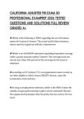 CALIFORNIA ADJUSTER PSI EXAM 50&NewLine;PROFESSIONAL EXAMPREP 2026 TESTED&NewLine;QUESTIONS AND SOLUTIONS FULL REVIEW&NewLine;GRADED A&plus;&NewLine;