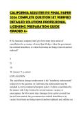 CALIFORNIA ADJUSTER PSI FINAL PAPER&NewLine;2026 COMPLETE QUESTION SET VERIFIED&NewLine;DETAILED SOLUTIONS PROFESSIONAL&NewLine;LICENSING PREPARATION GUIDE&NewLine;GRADED A&plus;